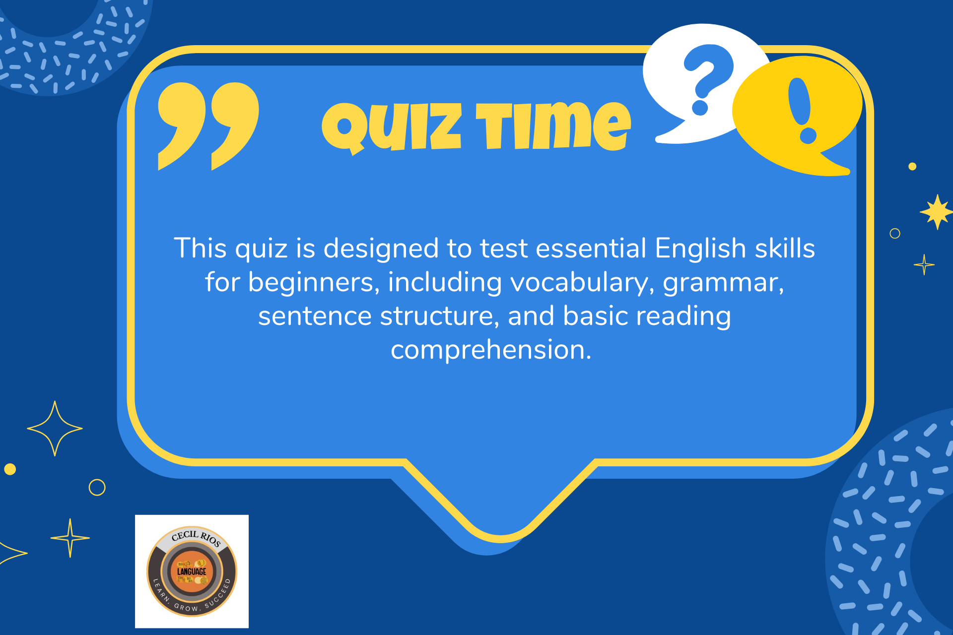 Basic English Skills Quiz for Beginners